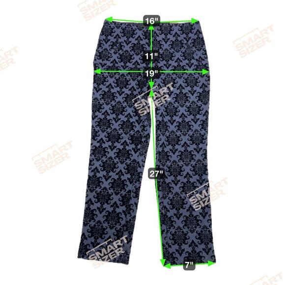 Chico's Marseille Flocked Ponte Pull On Ankle Pant Navy Blue Size 1.5 (US 10) - Picture 5 of 12